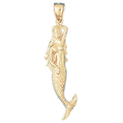 Mermaid Charm Pendant 14k Gold