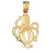 Octopus Charm Pendant 14k Gold