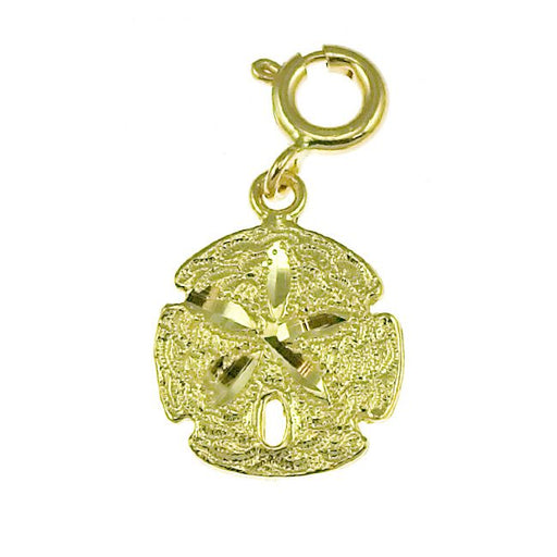 Sand Dollar Sea Urchins Charm Pendant 14k Gold