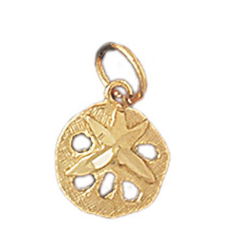 Sand Dollar Sea Urchins Charm Pendant 14k Gold