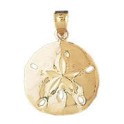 Sand Dollar Sea Urchins Charm Pendant 14k Gold