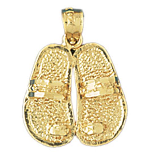 Pair of Sandals Flip Flop Charm Pendant 14k Gold