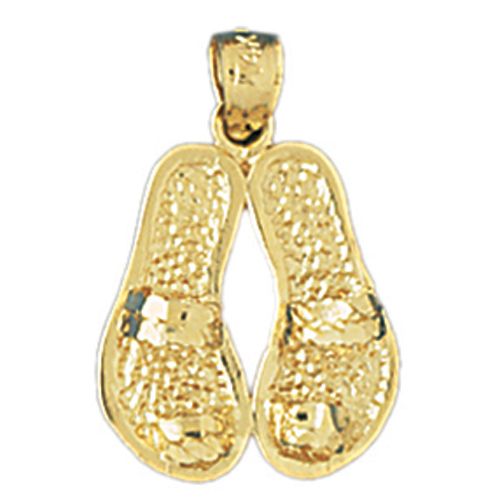 Pair of Sandals Flip Flop Charm Pendant 14k Gold