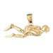 Scuba Diving Diver Charm Pendant 14k Gold