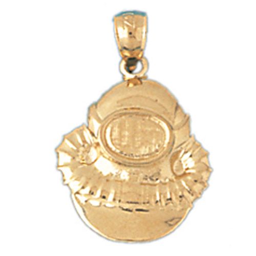 Scuba Diving Diver's Hat Charm Pendant 14k Gold