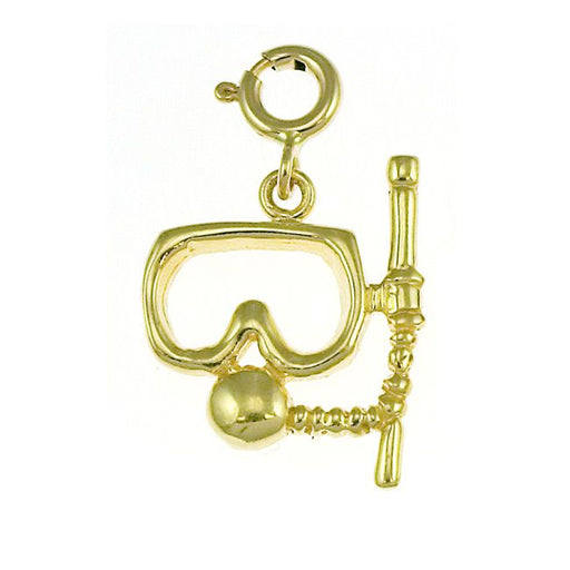 Scuba Diving Diver's Mask Charm Pendant 14k Gold