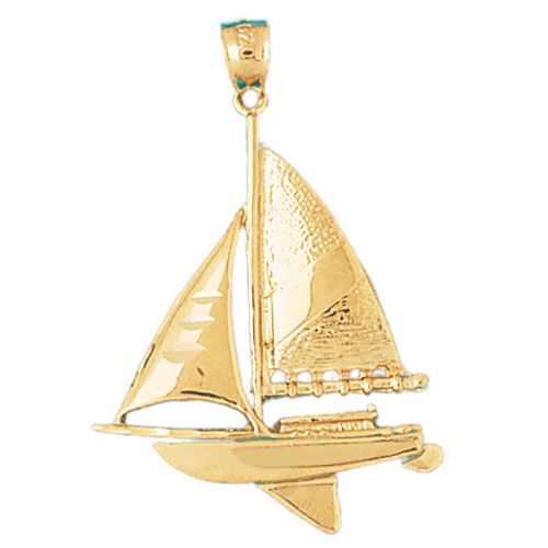 Sailboat Charm Pendant 14k Gold