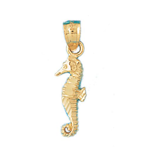 Seahorse Charm Pendant 14k Gold