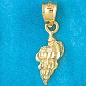 Seashell Charm Pendant 14k Gold