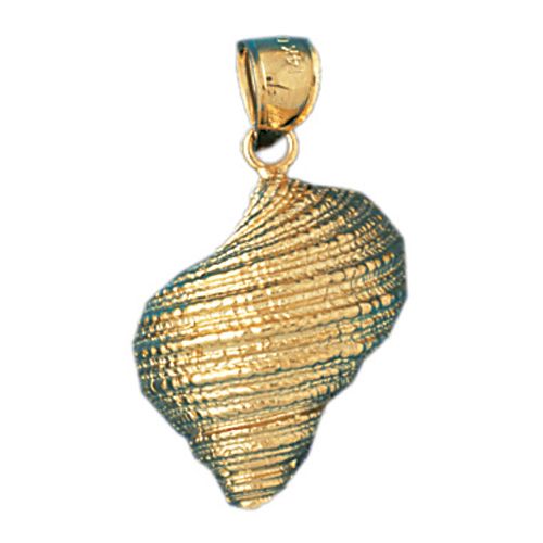 Seashell Charm Pendant 14k Gold