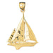 Sailboat Charm Pendant 14k Gold