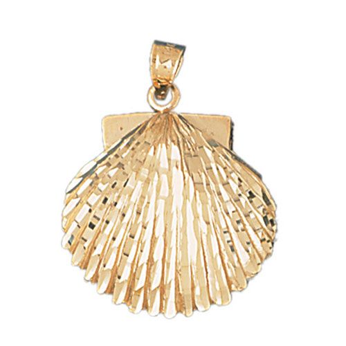 Seashell Charm Pendant 14k Gold