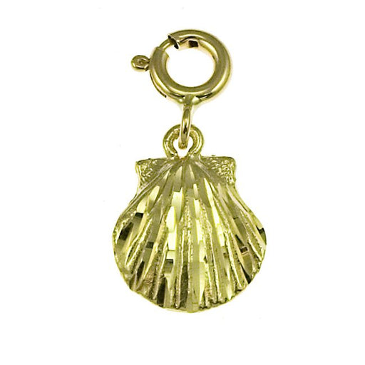 Seashell Charm Pendant 14k Gold