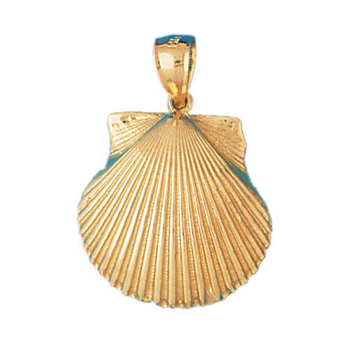 Seashell Charm Pendant 14k Gold