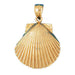 Seashell Charm Pendant 14k Gold