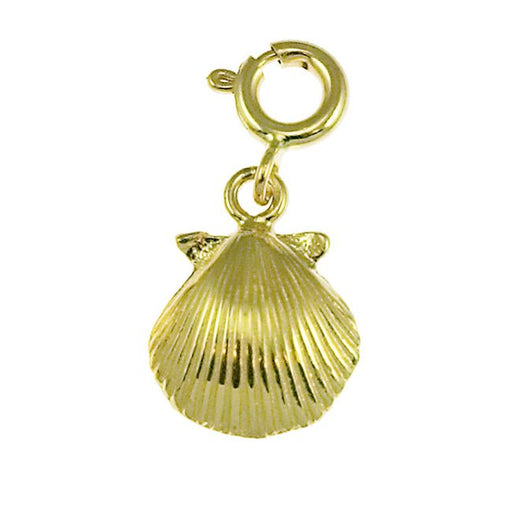 Seashell Charm Pendant 14k Gold