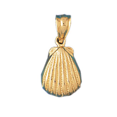 Seashell Charm Pendant 14k Gold