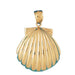 Seashell Charm Pendant 14k Gold