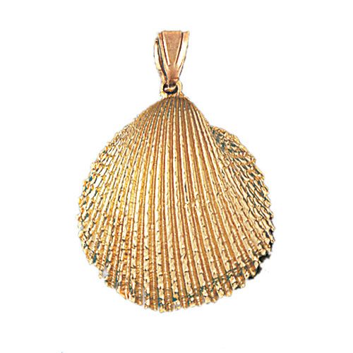 Seashell Charm Pendant 14k Gold