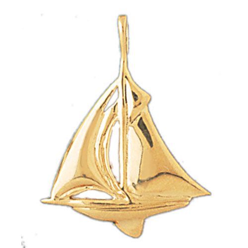 Sailboat Charm Pendant 14k Gold