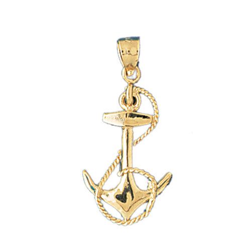Ship Anchor Charm Pendant 14k Gold