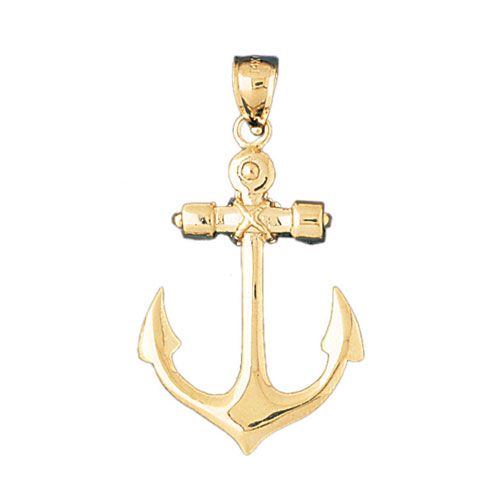 Ship Anchor Charm Pendant 14k Gold