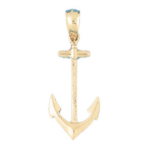 Ship Anchor Charm Pendant 14k Gold