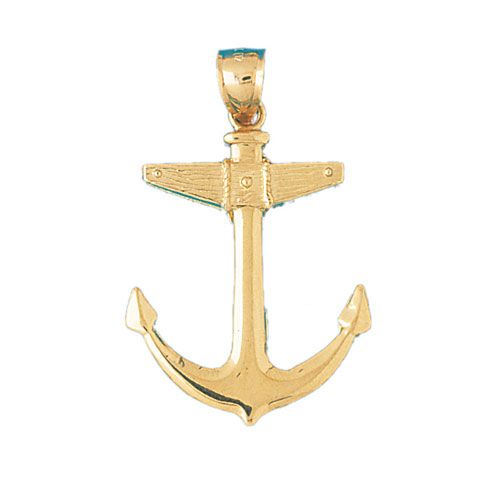 Ship Anchor Charm Pendant 14k Gold