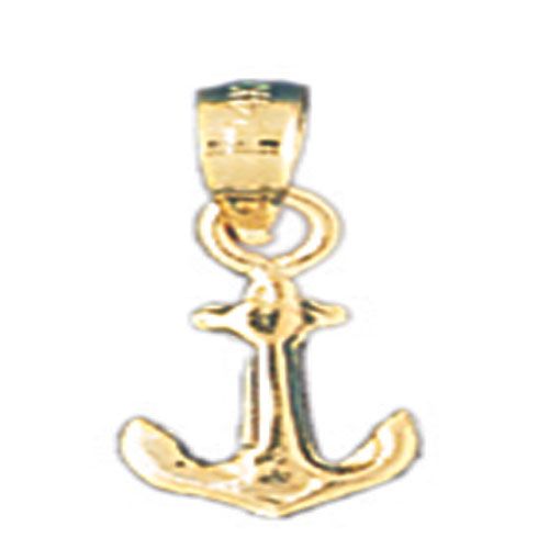 Ship Anchor Charm Pendant 14k Gold