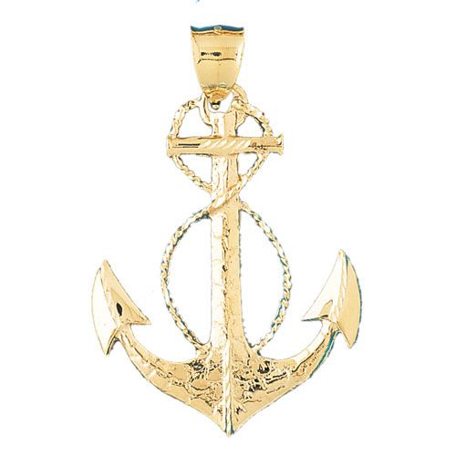 Ship Anchor Charm Pendant 14k Gold