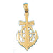 Ship Anchor and Wheel Charm Pendant 14k Gold