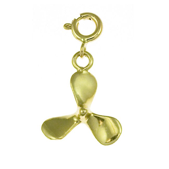 Ship Propeller Charm Pendant 14k Gold