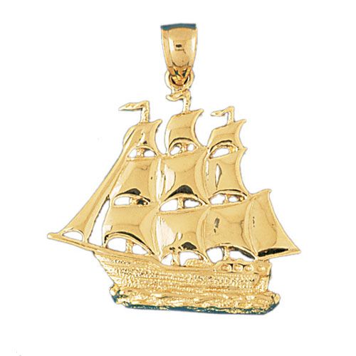 Sailboat Charm Pendant 14k Gold