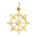 Ship Wheel Charm Pendant 14k Gold