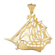 Sailboat Charm Pendant 14k Gold