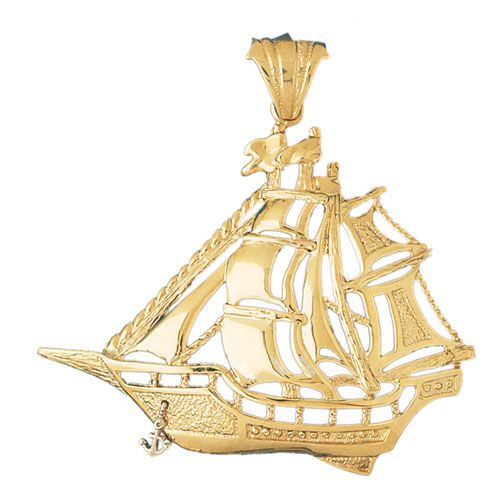 Sailboat Charm Pendant 14k Gold