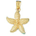 Starfish Charm Pendant 14k Gold