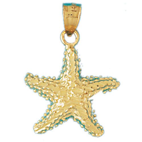 Starfish Charm Pendant 14k Gold