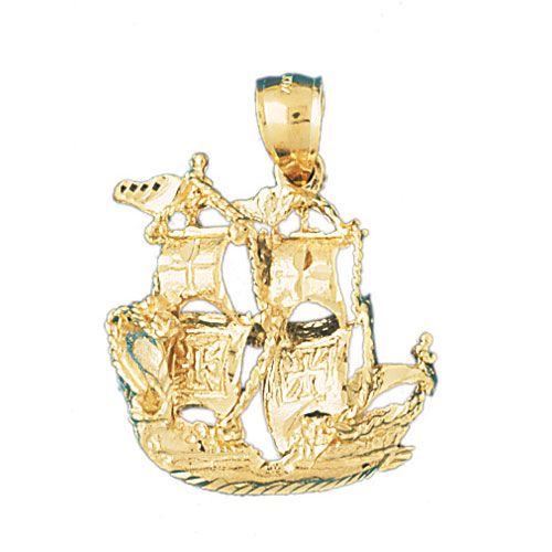 Sailboat Charm Pendant 14k Gold