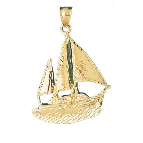 Sailboat Charm Pendant 14k Gold