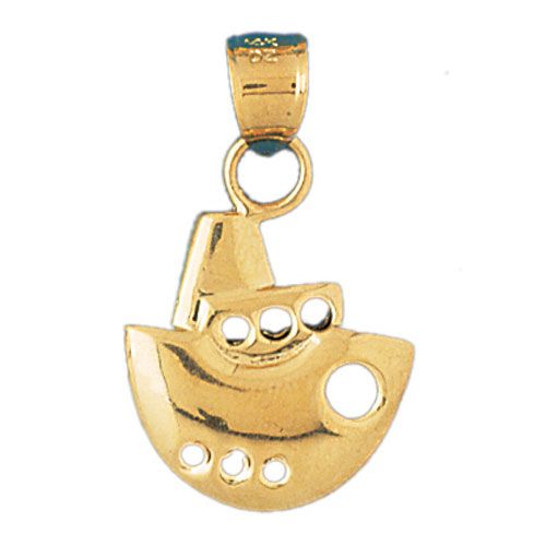 Cruise Ship Charm Pendant 14k Gold