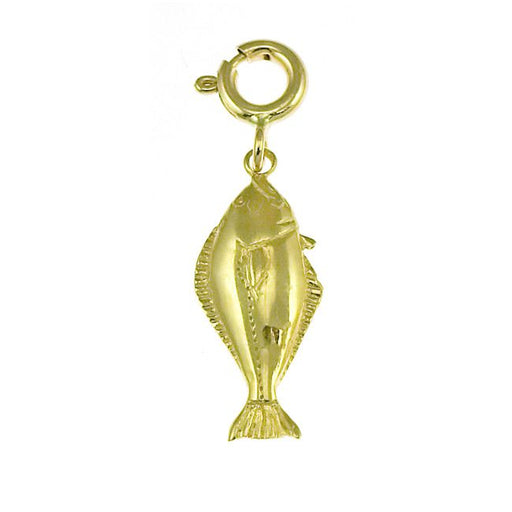 Salmon Fish Charm Pendant 14k Gold