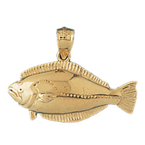 Salmon Fish Charm Pendant 14k Gold