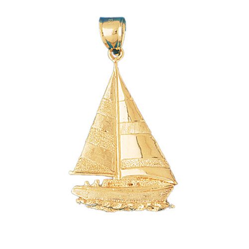 Sailboat Charm Pendant 14k Gold