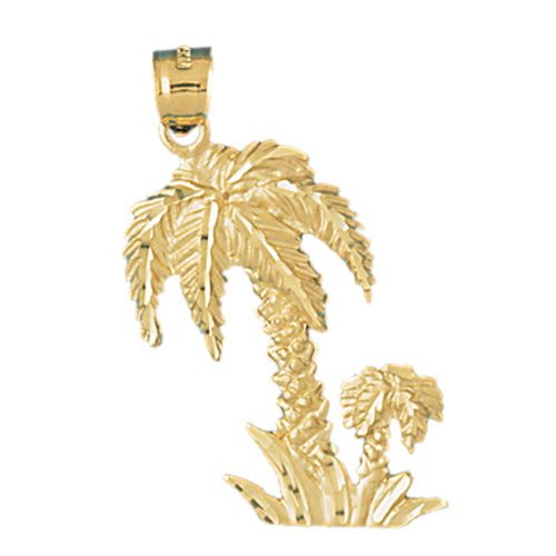 Palm Tree Charm Pendant 14k Gold