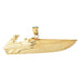Racing Boat Charm Pendant 14k Gold