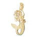 Mermaid Charm Pendant 14k Gold