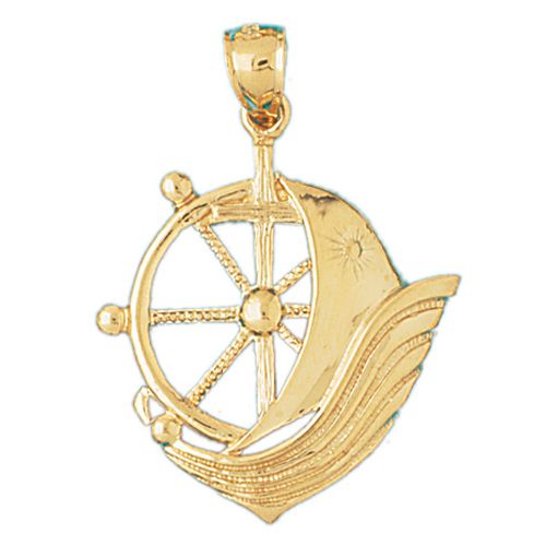 Sailboat Charm Pendant 14k Gold