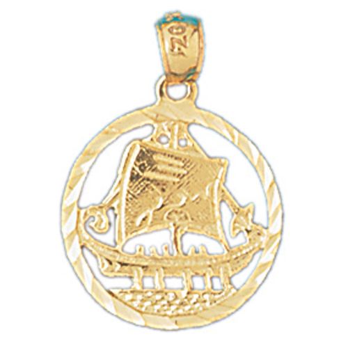 Sailboat Charm Pendant 14k Gold