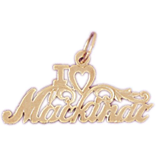 I Love Mackinac Charm Pendant 14k Gold
